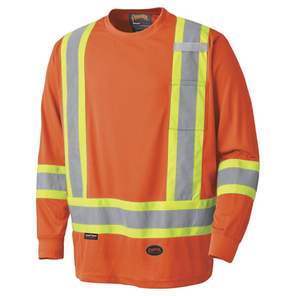 Hi-Viz Safety Long-Sleeved Shirt: Bird's-Eye Poly - 6995 Thumbnail
