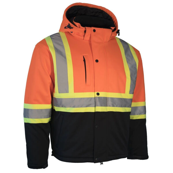 Hi Vis Softshell Winter Safety Jacket Orange - 023-EN158 Thumbnail